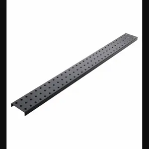 ALLIGATORBOARD ALGSTRP3X32BLK Pegboard Strip, Round, 1/4 Inch Size Peg Hole Size, 3 Inch x 30 Inch x 5/8 Inch, Steel | CN8FKU 33HY13