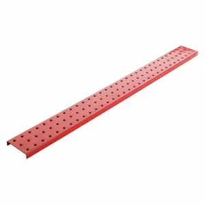 ALLIGATORBOARD ALGSTRP3X32RED Pegboard Strip, Round, 1/4 Inch Size Peg Hole Size, 3 Inch x 30 Inch x 5/8 Inch, Steel | CN8FKZ 33HY11