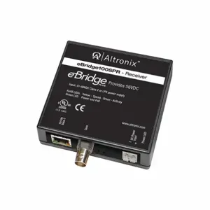 ALTRONIX eBridge100SPR EoC Single Port Receiver, 100 Mbps, Generates PoE/PoE/Hi-PoE 60W, 51-56VDC | CE6EVH