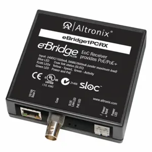 ALTRONIX eBridge1PCRX EoC Single Port Receiver, 25 Mbps, Generates PoE/PoE, 24/56VDC | CE6EVW