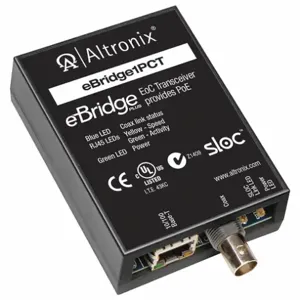 ALTRONIX eBridge1PCT EoC Single Port Transceiver, 25 Mbps, Passes PoE from Receiver | CE6EVX