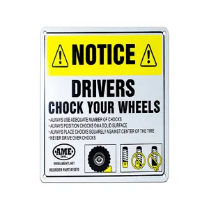 AME INTERNATIONAL 15370 Wheel Chock Sign | CE8XDE