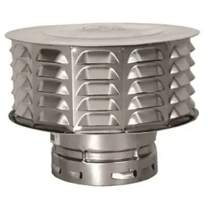 AMERI-VENT 6ECW Rain Cap, Louvered Hood Venting, Vented Rain Cap, Round, 6 Inch Duct, 3105, Aluminum | CN8JCP 33Y942