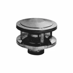 AMERI-VENT 6HS-RCS Rain Cap, Open Hood With Arrestor Venting, Vented Rain Cap, Round, 6 Inch Duct | CN8JCV 33Y943