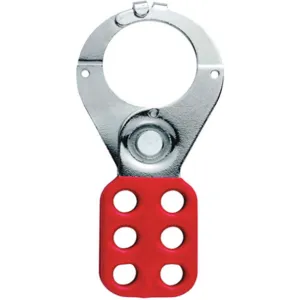 AMERICAN LOCK ALO802 Lockout Hasp Standard Red Steel 5 inch Length | AH9KZJ 40CL95