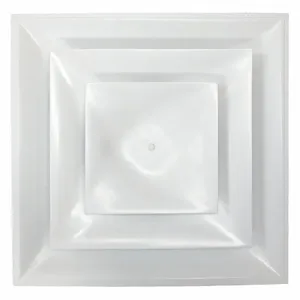 AMERICAN LOUVER STR-C-10W-FR Diffuser, Ceiling, 23 3/4 Inch H, 23 3/4 Inch W, Lay-In, 10 Inch Duct, Plastic | CN8HAK 54ZF38