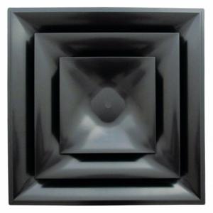 AMERICAN LOUVER STR-C-6BK Diffuser, Ceiling, 23 3/4 Inch H, 23 3/4 Inch W, Lay-In, 6 Inch Duct, Plastic, Square Cone | CN8HAZ 52CE97
