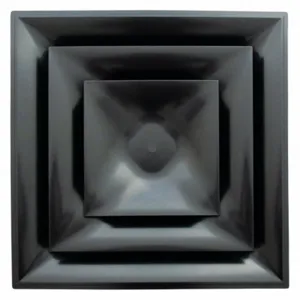 AMERICAN LOUVER STR-C-12BK Diffuser, Ceiling, 23 3/4 Inch H, 23 3/4 Inch W, Lay-In, 12 Inch Duct, Plastic | CN8HAM 52CF01