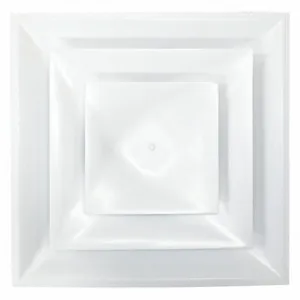 AMERICAN LOUVER STR-C-10W Diffuser, Ceiling, 23 3/4 Inch H, 23 3/4 Inch W, Lay-In, 10 Inch Duct, Plastic | CN8HAG 52CE94