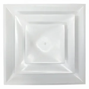 AMERICAN LOUVER STR-C-12W-FR Diffuser, Ceiling, 23 3/4 Inch H, 23 3/4 Inch W, Lay-In, 12 Inch Duct, Plastic | CN8HAQ 54ZF39