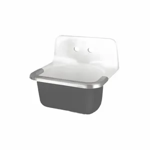 AMERICAN STANDARD 7695008.020 Service Sink, 8 Inch Size, Enameled Cast Iron, Black/White | CN8HTC 41H855