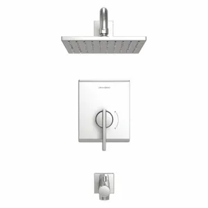 AMERICAN STANDARD TU184502.002 Tub and Shower Trim Kit, American, Times Square, Single Function, Polished Chrome Finish | CN8HUY 55DM63