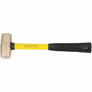 AMPCO METAL M-1FG Non-Sparking Mallet, Fiberglass Handle, 2 1/4 lb Head Weight, 2 Inch Dia | CN8JLB 9NKV7