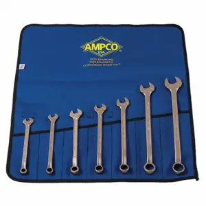 AMPCO METAL M-41 Combination Wrench Set, Aluminum Bronze, Natural, 7 Tools, 15 Deg Head Offset Angle | CN8JGW 1TDZ6