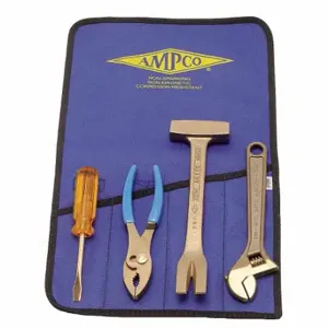 AMPCO METAL M-46 Non-Sparking Tool Kit, 4 Total Pcs, Tool Roll | CN8KNV 8AKU0