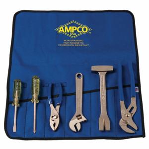 AMPCO METAL M-47 funkenfreies Werkzeugset, insgesamt 6 Stück, Werkzeugrolle | CN8KNW 4CZ75