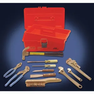 AMPCO METAL M-48 Non-Sparking Tool Kit, 11 Total Pcs, Tool Box | CN8JFN 4CZ76