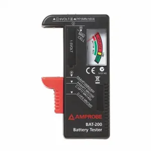 AMPROBE BAT-200 Battery Tester, 1.5V Button Type Batteries, 1.5 to 9V | CN8KPY 5DJE8