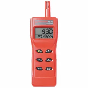 AMPROBE CO2-100 Hand-Held Carbon Dioxide Meter, LCD, 0 to 9999 ppm CO2 Concentration, 14 Deg to 140 Deg F | CN8KTG 5AER6