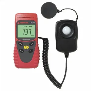 AMPROBE LM-100 Light Meter, Fluorescent/High Pressure Sodium/Incandescent, LCD, Photo Diode, 1 m | CN2TFE LT-10 / 21NN15