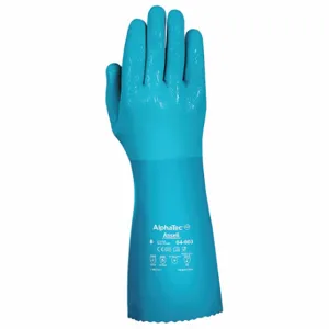 ANSELL 04-003 Chemical Resistant Glove, 14 Inch Length, Rough, 9 Size, Blue | CN8FPX 55TP39