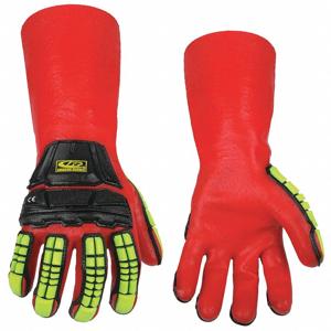 ANSELL 074-12 Chemikalienbeständiger Handschuh, 2Xl-Größe, PVC-Handschuhmaterial | CH6HKZ 181J33