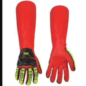 ANSELL 075-08 R-Chem Chemical, Impact Glove, Long Cuff, 40Cm, S, Ansi/Isea Cut Level A3 | CN8KXX 181J28