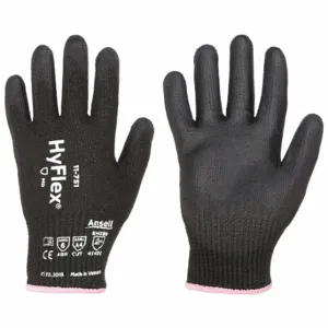 ANSELL 11-751 Coated Glove, 2XS, Polyurethane, Sandy, Black, 1 Pair | CR4HPM 494R32