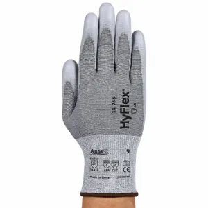 ANSELL 11755 Knit Gloves, Size M, ANSI Cut Level A5, Palm, Dipped, Polyurethane, Smooth, Gray, 1 Pair | CR4JBK 61DD66