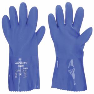 ANSELL 23-200 Chemikalienbeständiger Handschuh, 79 mil dick, 12 Zoll Länge, Körnung, 10 Größe, blau, 1 Paar | CN8FQZ 45EM18