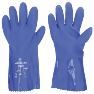 ANSELL 23-200 Chemical Resistant Glove, 79 mil Thick, 12 Inch Length, Grain, 10 Size, Blue, 1 Pair | CN8FQZ 45EM18