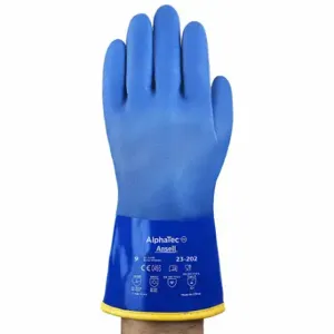 ANSELL 23-202 Chemical Resistant Glove, -22 Deg F Min. Temp, 79 mil Thick, 12 Inch Length, Blue | CN8FQM 45EM12