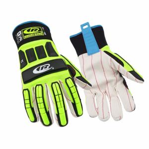 ANSELL 261 Mechanics Gloves, Size 2XL, Cotton Corded, Gauntlet Cuff, ANSI Impact Level 1, Yellow | CN8KYH 54ZW03