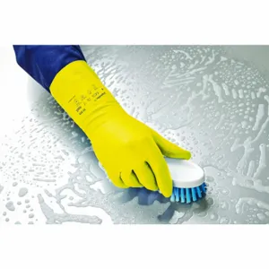 ANSELL 37-320 Chemical Resistant Glove, 0.2 mm Thick, 310 mm Length, 10 Size, Yellow, 1 Pair | CN8FNR 56JP98