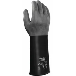 ANSELL 38-514 Chemical Resistant Gloves, Size 10, 14 Inch L, Black | CD2FAC 30RM96