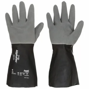 ANSELL 53-001 Chemical Resistant Glove, 17 mil Thick, 13 Inch Length, Black/Gray, 11 Size, 1 Pair | CP2ERT 55EV90