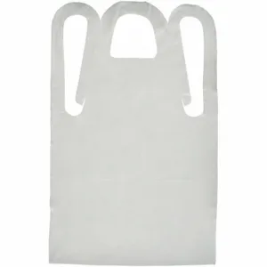 ANSELL 54-290 Chemical Resistant Bib Apron, Polyethylene, Light Duty, Shin, White, Universal, 600 Pack | CN8FNN 30RN44