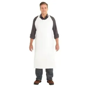 ANSELL 54-633 Die Cut Apron, 8 Mil Thick, 44 Inch Overall Lg, White, 72 PK | CR4HYT 30RN48