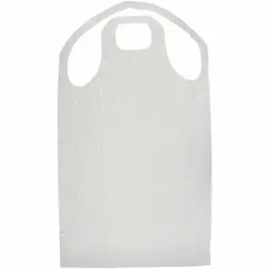 ANSELL 56-016 Chemical Resistant Bib Apron, PVC, Light Duty, Shin, White, Universal, 72 Pack | CN8FNP 30RN53