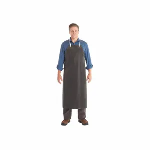 ANSELL 56-402 Bib Apron, Sewn Edge Seam, Black, L, 12 Pack | CT3LEE 30RN60