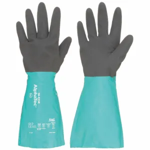 ANSELL 58-535B Chemical Resistant Glove, 13 mil Thick, 13 1/4 Inch Length, Black/Green, 8 Size, 1 Pair | CP2ERY 45FL83