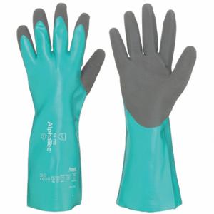 ANSELL 58-735 Schnittfeste Handschuhe, 39 Mil Handschuhdicke, 13 3/4 Zoll Handschuhlänge, Schwarz/Grün, 7 Handschuhgröße | CN8GCP 449N01