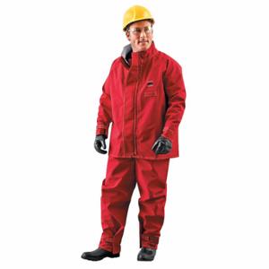 ANSELL 66-660 Chemikalienbeständige Jacke, Polyester, mittlere Belastung, Schweißnaht, Rot, 3XL | CN8KXN 19XZ39