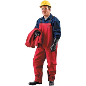 ANSELL 66-662 Chemical Resistant Bib Overalls Red 4XL | AG9EUB 19XZ47