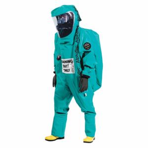 ANSELL 66TRAIN Encapsulated Training Suit, Rear, Welded Seam, Green | CN8GFP 36Y752