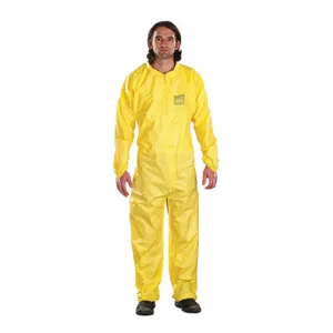 ANSELL 68-2300 Collared Coverall, Light Duty, Bound Seam, Yellow, 3XL, 25 Pack | CN8FVZ 52RT85