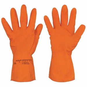 ANSELL 87-320 Chemical Resistant Glove, 17 mil Thick, 12 Inch Length, Diamond, 9 Size, Orange, 1 Pair | CN8FQG 52EP34