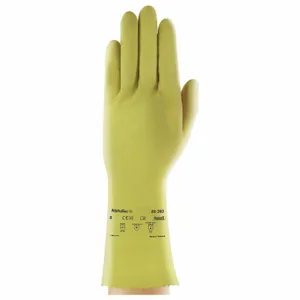 ANSELL 88393 Chemical Resistant Glove, 17 mil Thick, 12 Inch Length, 7 Size, Beige, 1 Pair | CN8KVY 48MA90