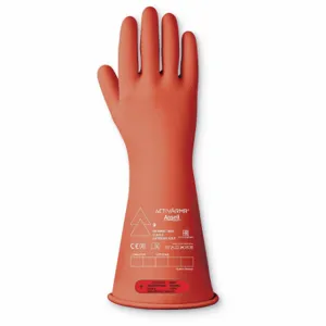 ANSELL CLASS 0 R 14 Electrical Insulating Gloves, 1000VAC/1500VDC, 14 Inch Glove Lg, Straight Cuff, Red | CN8BJV 52EP44