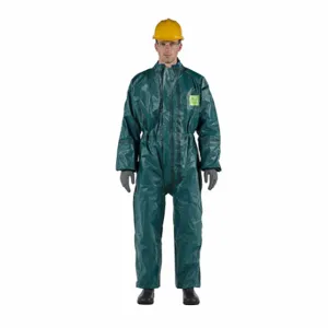 ANSELL GR40-T-92-103-03 Hooded Coveralls, AlphaTec 4000, Light Duty, Taped/Welded Seam, Green, M, 6 PK | CN8FZB 52RT73